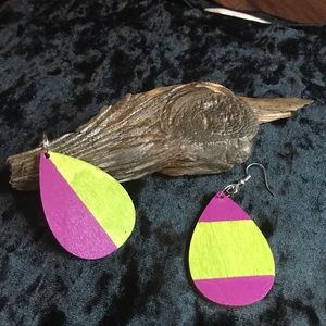 Hand Painted Two Tone Earrings